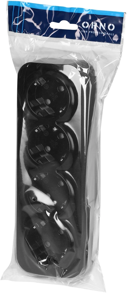 Orno Lizdas Keturgubas „ToDo“ lizdas 2P+Z, Schuko IP20, 16A, 230V AC, juodas