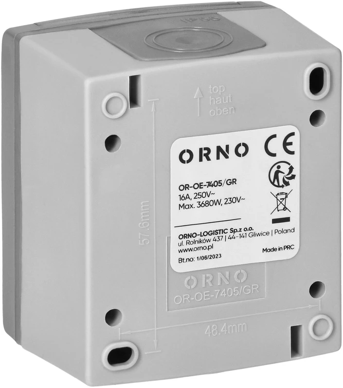 Orno Lizdas Lizdas 2P+Z AQUATIC PRO IP 55 pilkas-grafitas