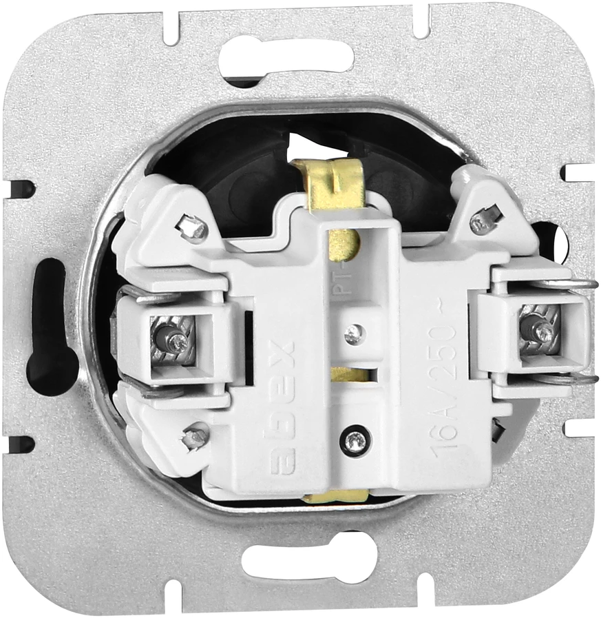 Gniazdo Lizdas Lizdas su 2P+Z apsauga nuo vandens purslų, su atvartu, onikso spalvos, 16A, 250V, PT-17OH, juodas