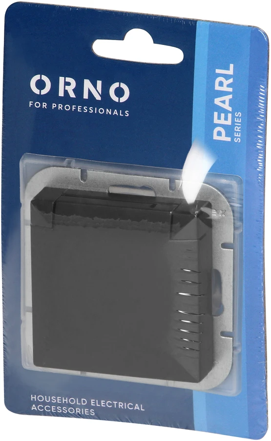 Gniazdo Lizdas Lizdas su 2P+Z apsauga nuo vandens purslų su atvartu, Pearl, 16A, 250V, PT-16PH, juodas