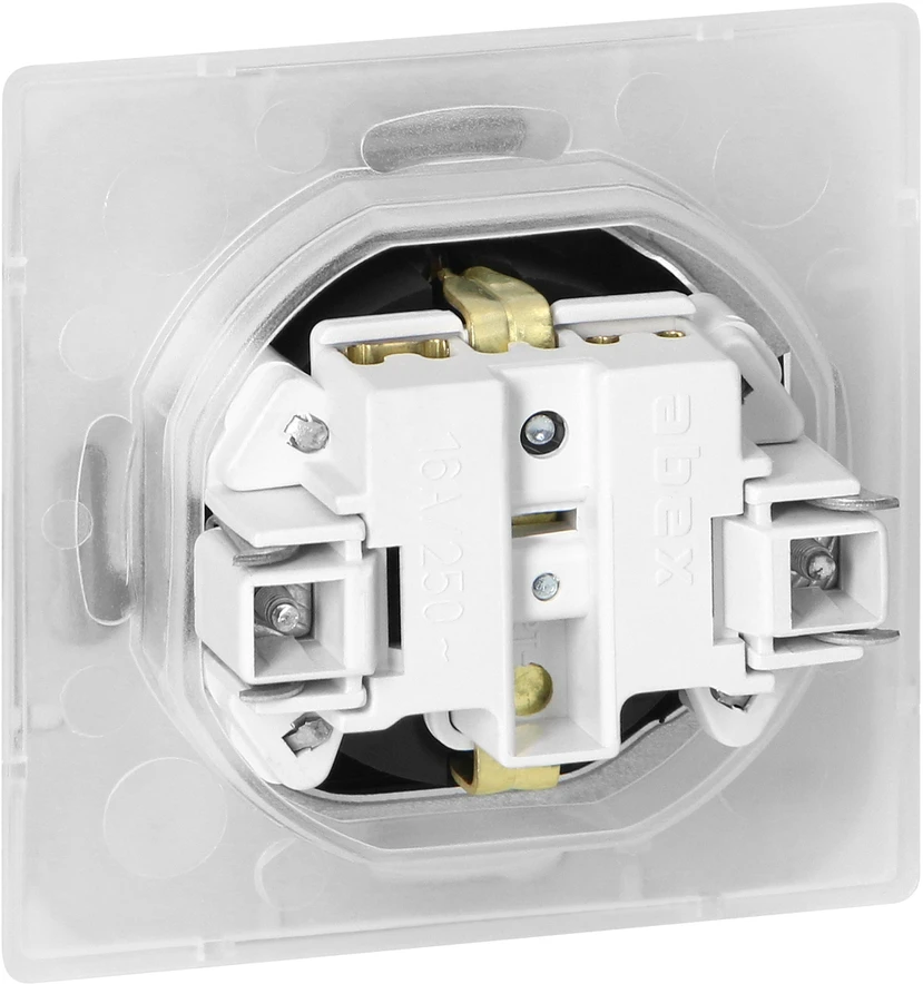 Gniazdo Lizdas Lizdas su 2P+Z apsauga nuo vandens purslų, su atvartu, Pearl, 16A, 250V, PT-17PH, baltas