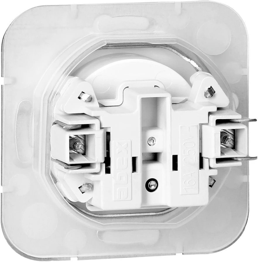 Gniazdo Baltas Onyx viengubas lizdas su dangteliu, atsparus drėgmei, 16A, 250V