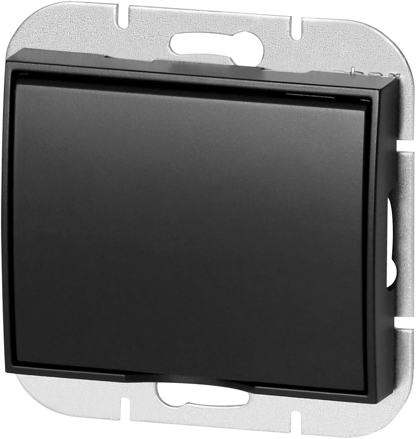Gniazdo Lizdas Lizdas su 2P+Z apsauga nuo vandens purslų, su atvartu, onikso spalvos, 16A, 250V, PT-17OH, juodas