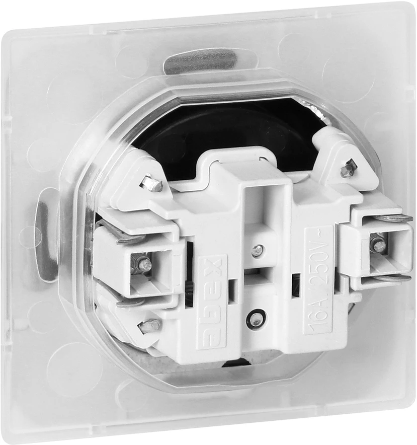 Gniazdo Lizdas Lizdas su 2P+Z apsauga nuo vandens purslų su atvartu, Pearl, 16A, 250V, PT-16PH, juodas