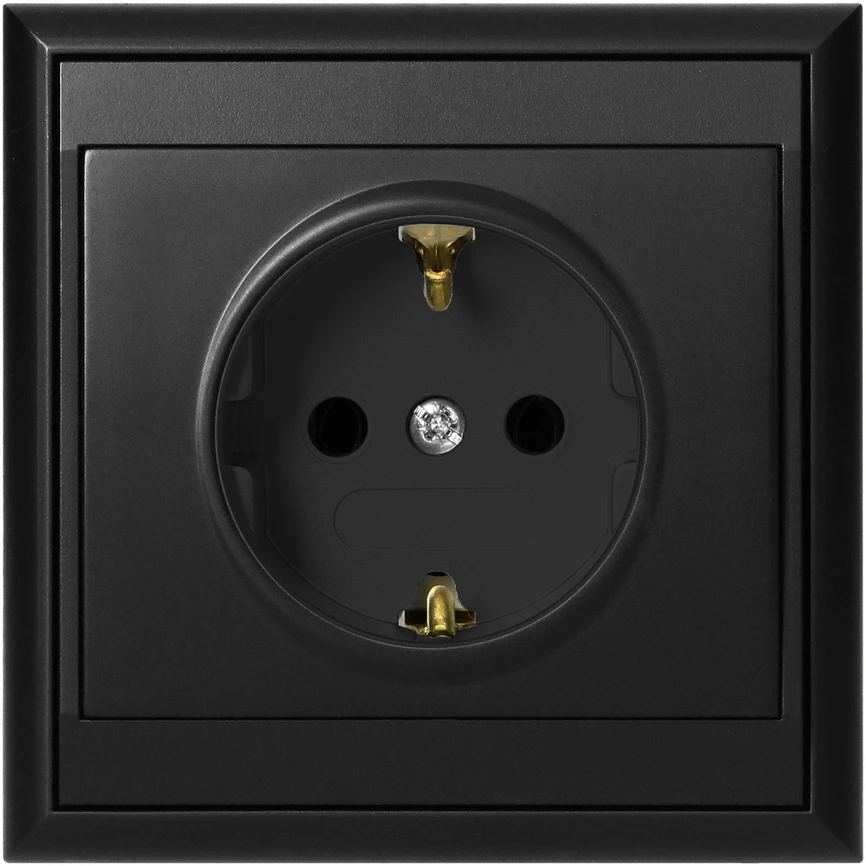Gniazdo Lizdas Lizdas su 2P+Z lizdu, Schuko Luna, 16A, 250V, PT-17L, juodas