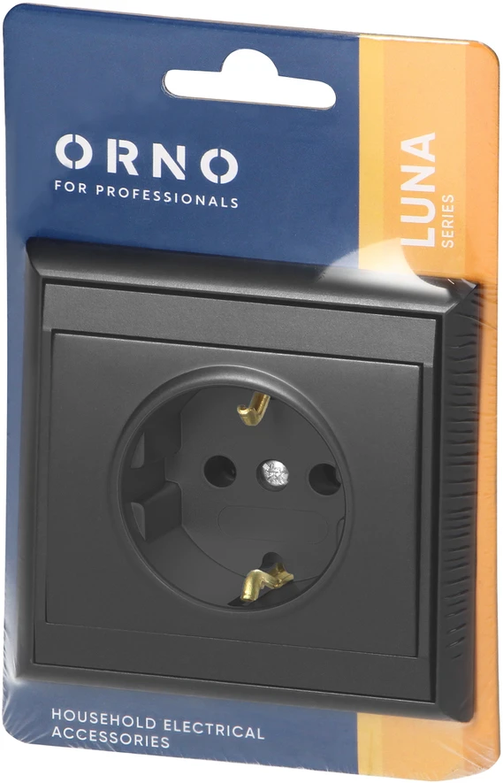 Gniazdo Lizdas Lizdas su 2P+Z lizdu, Schuko Luna, 16A, 250V, PT-17L, juodas