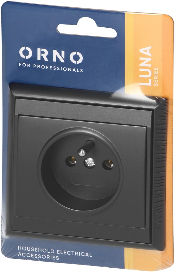 Gniazdo Lizdas Lizdas su 2P+Z „Luna“, 16A, 250V, PT-16L, juodas