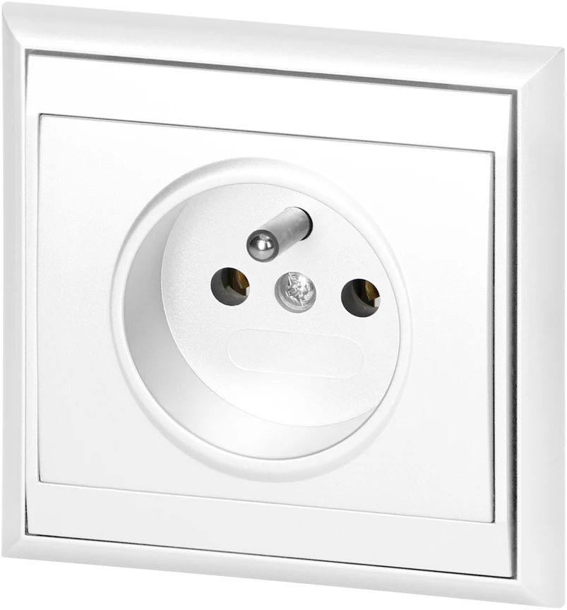 Gniazdo Lizdas Lizdas su 2P+Z „Luna“, 16A, 250V, PT-16L, baltas