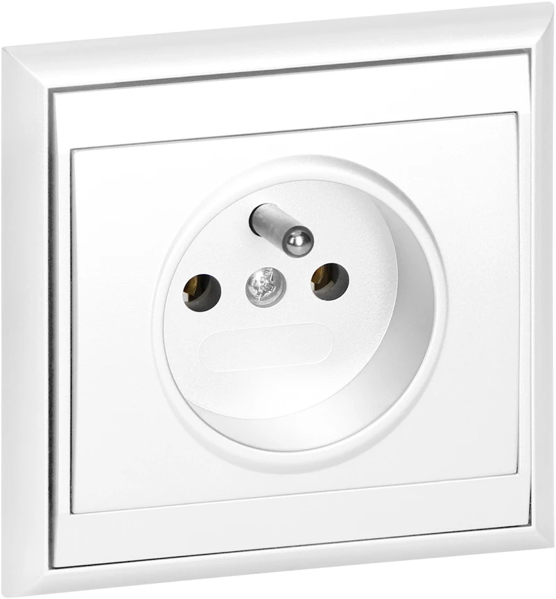 Gniazdo Lizdas Lizdas su 2P+Z „Luna“, 16A, 250V, PT-16L, baltas
