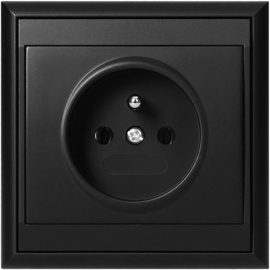 Gniazdo Lizdas Lizdas su 2P+Z „Luna“, 16A, 250V, PT-16L, juodas