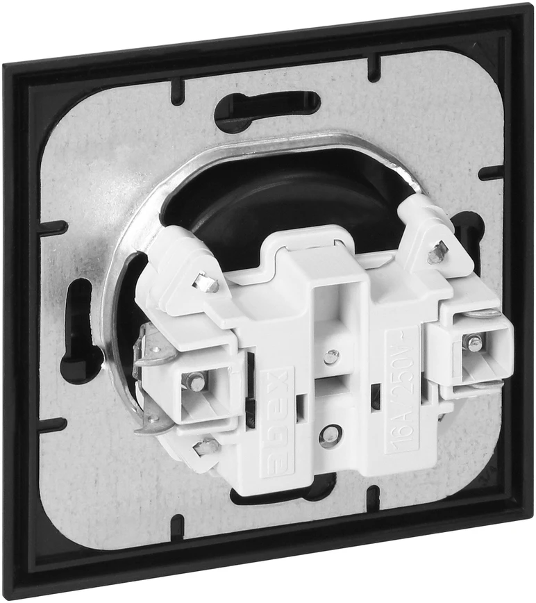 Gniazdo Lizdas Lizdas su 2P+Z „Luna“, 16A, 250V, PT-16L, juodas