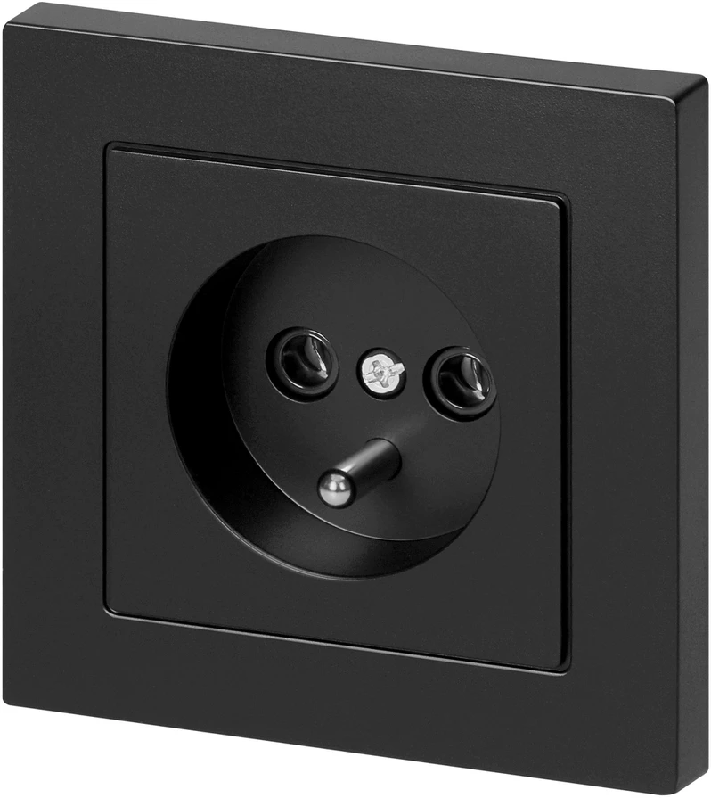 Gniazdo Lizdas Lizdas su 2P+Z, Malta, 16A, 250V, PT-16M, matinės juodos spalvos
