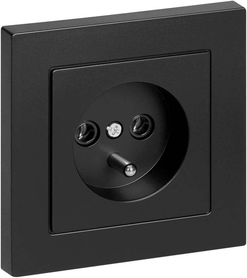 Gniazdo Lizdas Lizdas su 2P+Z, Malta, 16A, 250V, PT-16M, matinės juodos spalvos