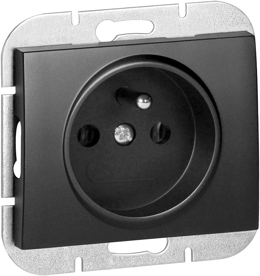 Gniazdo Lizdas Lizdas su 2P+Z Onyx, 16A, 250V, PT-16O, juodas