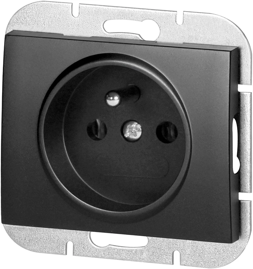 Gniazdo Lizdas Lizdas su 2P+Z Onyx, 16A, 250V, PT-16O, juodas