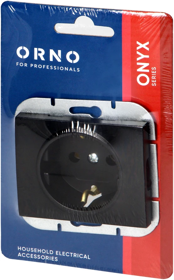 Gniazdo Lizdas Lizdas su 2P+Z Schuko Onyx, 16A, 250V, PT-17O, juodas