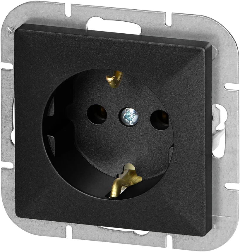 Gniazdo Lizdas Lizdas su 2P+Z Schuko Pearl, 16A, 250V, PT-17P, juodas