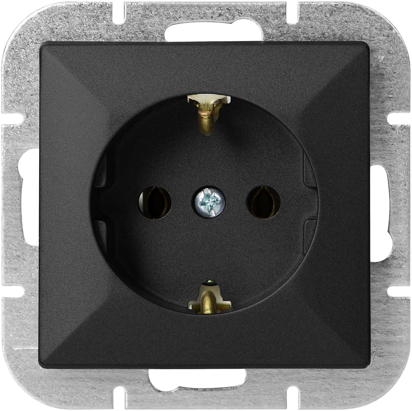 Gniazdo Lizdas Lizdas su 2P+Z Schuko Pearl, 16A, 250V, PT-17P, juodas