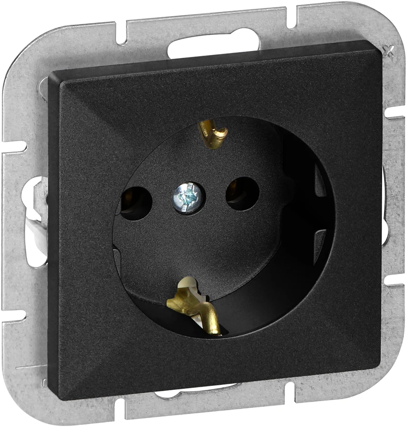 Gniazdo Lizdas Lizdas su 2P+Z Schuko Pearl, 16A, 250V, PT-17P, juodas