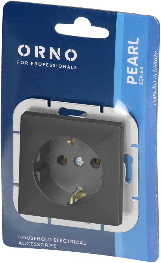 Gniazdo Lizdas Lizdas su 2P+Z Schuko Pearl, 16A, 250V, PT-17P, juodas