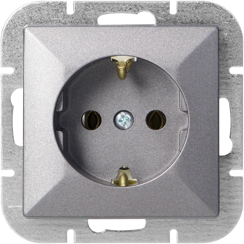 Gniazdo Lizdas Lizdas su 2P+Z Schuko Pearl, 16A, 250V, PT-17P, antracito spalvos