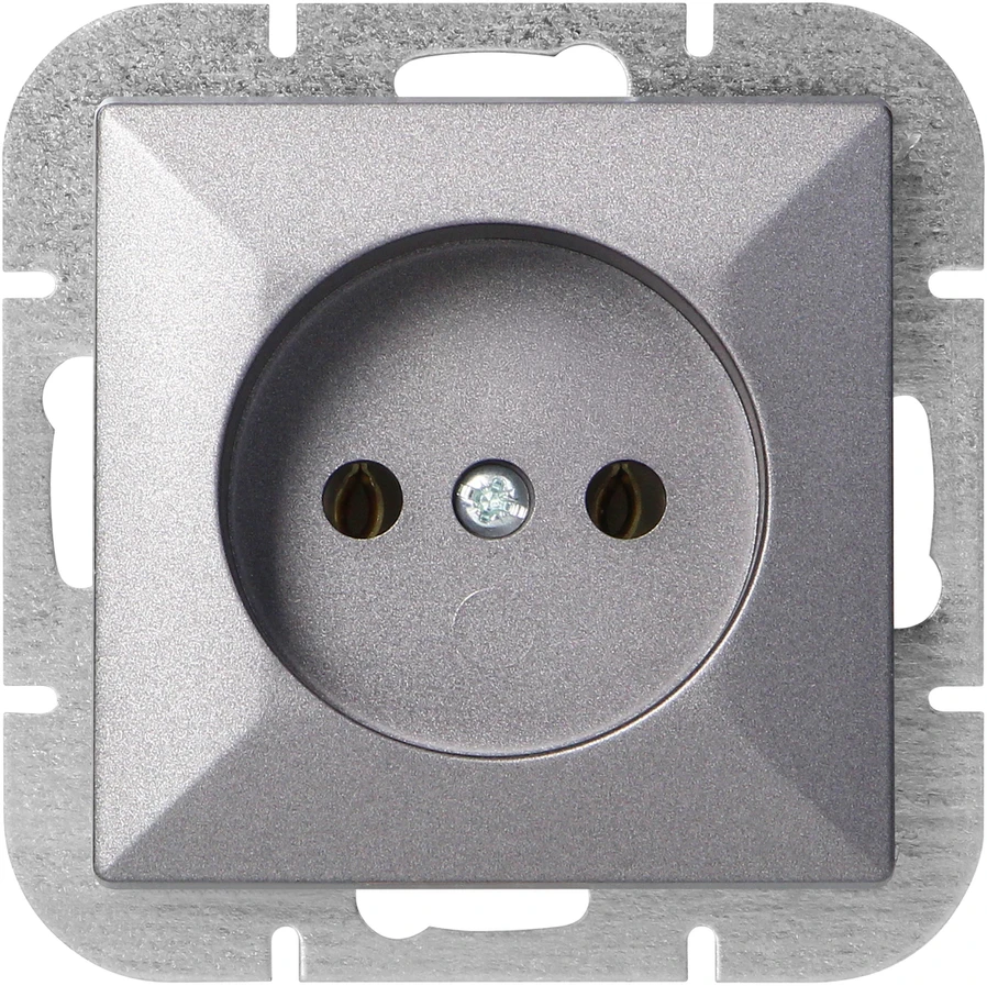 Gniazdo Lizdas Lizdas su išėjimu 2P Pearl, 16A, 250V, PT-15P, antracito spalvos