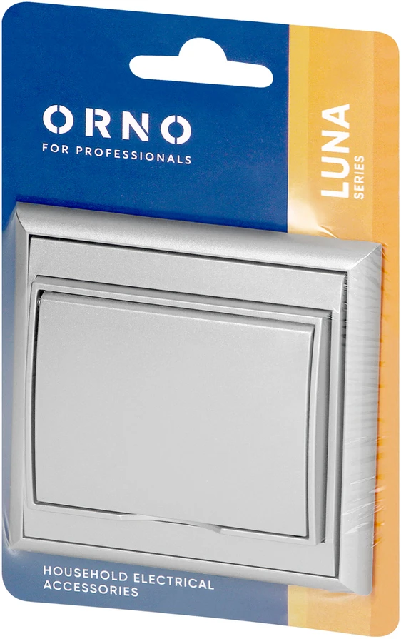 Gniazdo Lizdas Lizdas su kištuku, 2P+Z, atsparus vandeniui su atvartu „Luna“, 16A, 250V, PT-16LH, sidabrinis