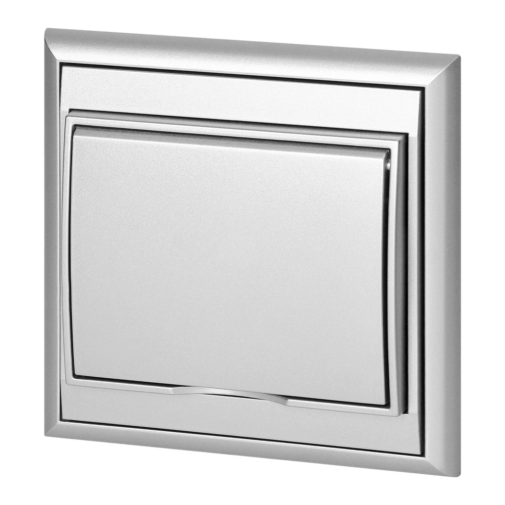 Gniazdo Lizdas Lizdas su kištuku, 2P+Z, atsparus vandeniui su atvartu „Luna“, 16A, 250V, PT-16LH, sidabrinis