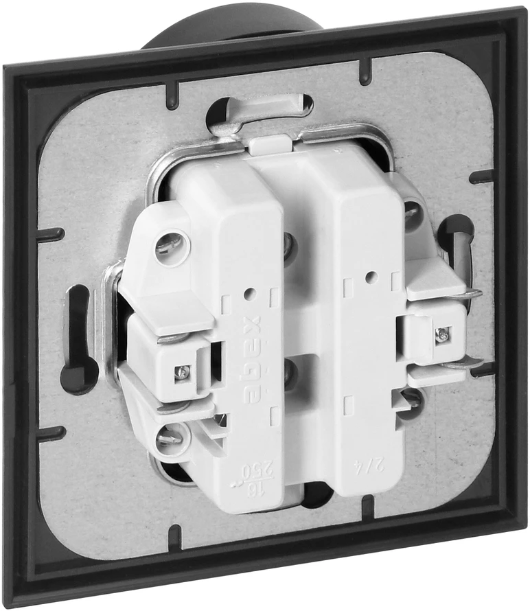 Gniazdo Lizdas Luna dvigubas kištukinis lizdas 2x2P+Z, 16A, 250V, PT-6LR, juodas