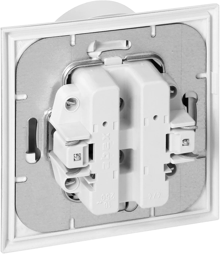 Gniazdo Lizdas Luna dvigubas kištukinis lizdas 2x2P+Z, 16A, 250V, PT-6LR, baltas