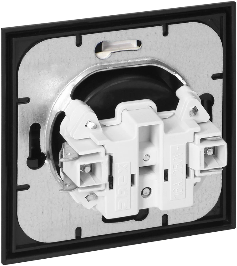Gniazdo Lizdas Luna vieno lizdo 2P+Z, 16A, 250V, PT-16L, juodas/auksinis