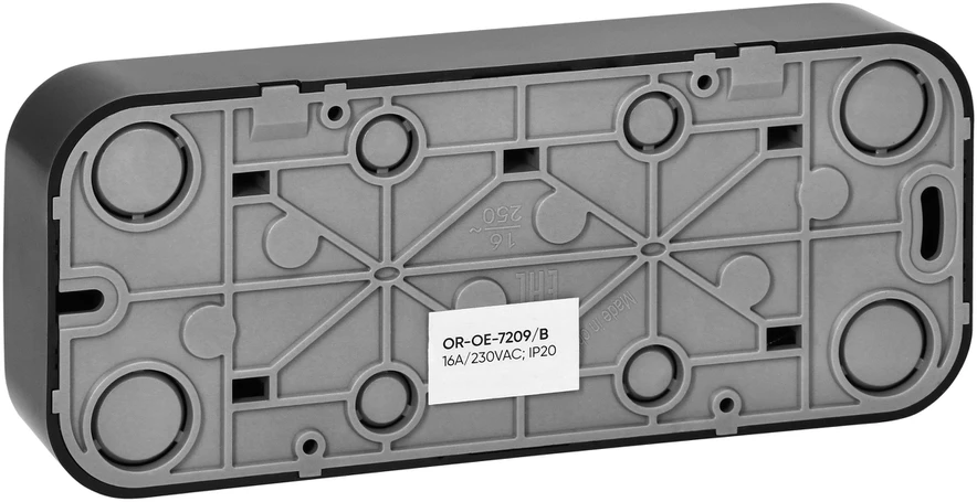 Orno Lizdas „ToDo“ trigubas lizdas 2P+Z IP20, 16A, 230V AC, juodas