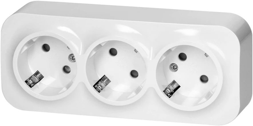 Gniazdo Lizdas „ToDo“ trigubas lizdas 2P+Z Schuko IP20, 16A, 230V AC, baltas