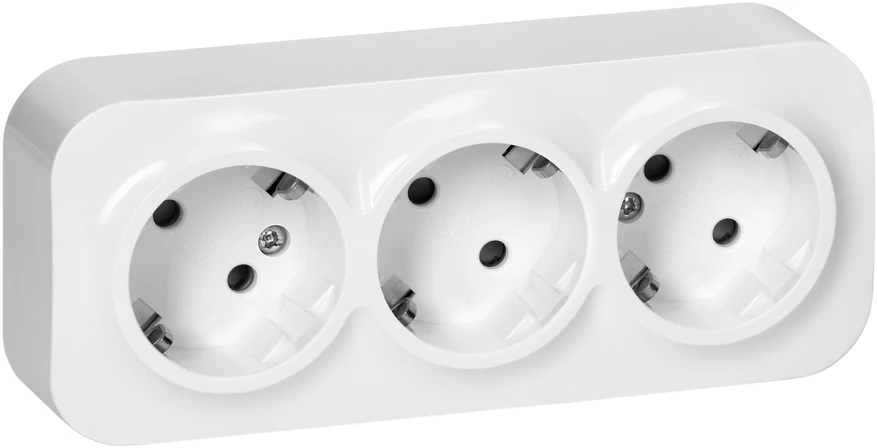 Gniazdo Lizdas „ToDo“ trigubas lizdas 2P+Z Schuko IP20, 16A, 230V AC, baltas, 10 vnt.