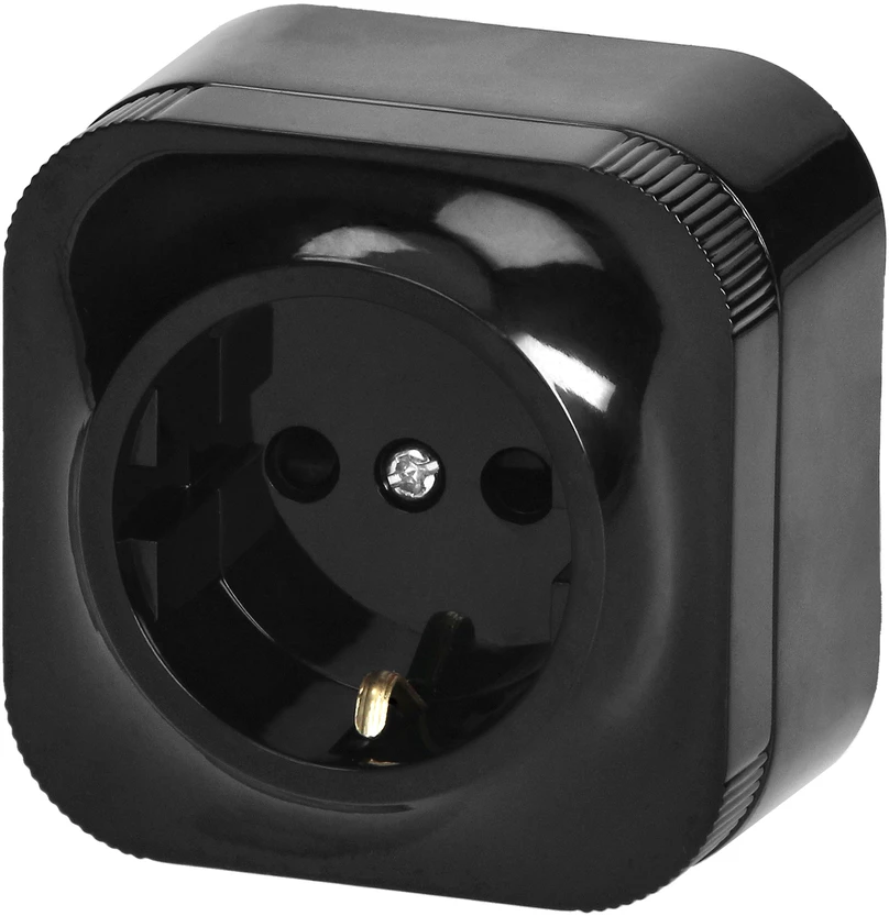 Orno Lizdas „ToDo“ viengubas lizdas 2P+Z Schuko IP20, juodas