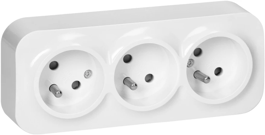 Orno Lizdas Trigubas „ToDo“ lizdas 2P+Z IP20, 16A, 230V AC, baltas