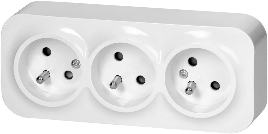 Orno Lizdas Trigubas „ToDo“ lizdas 2P+Z IP20, 16A, 230V AC, baltas