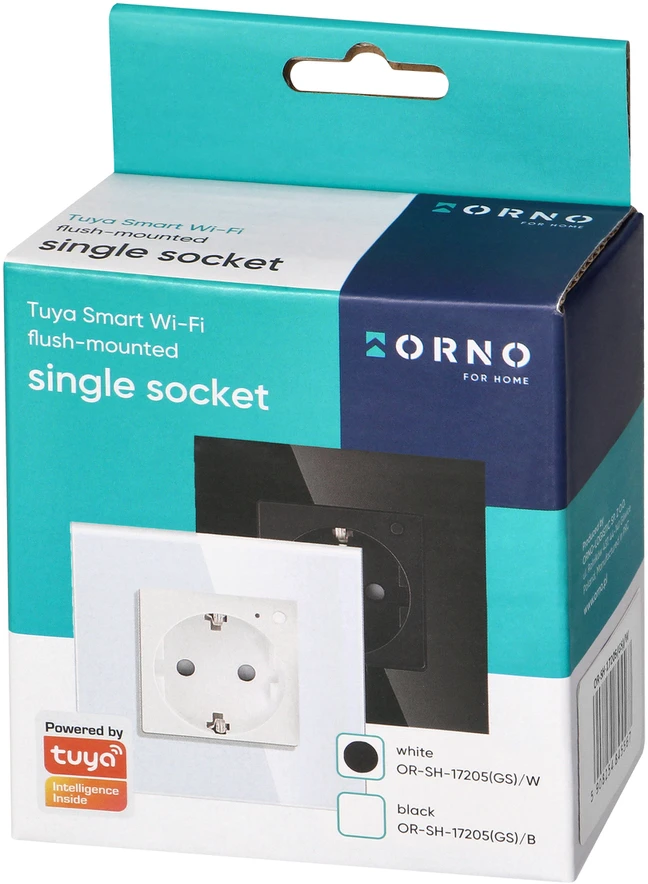 Orno Lizdas „Tuya Smart Wi-Fi“ viengubas lizdas, „Schuko“, baltas