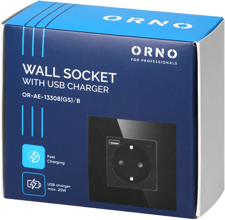 Gniazdo Lizdas Vienas lizdas 2P+Z, Schuko, USB-A + USB-C, išėjimas 5VDC maks. 3A, juodas