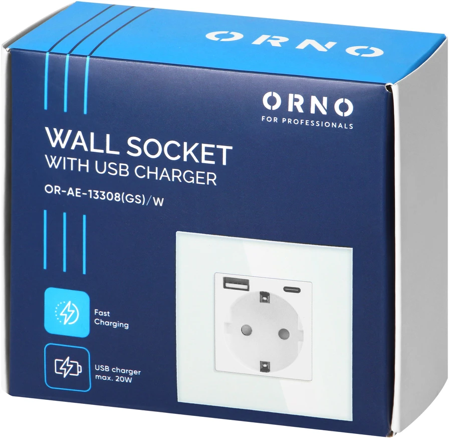 Gniazdo Lizdas Vienas lizdas 2P+Z, Schuko, USB-A + USB-C, išvestis 5VDC maks. 3A, baltas