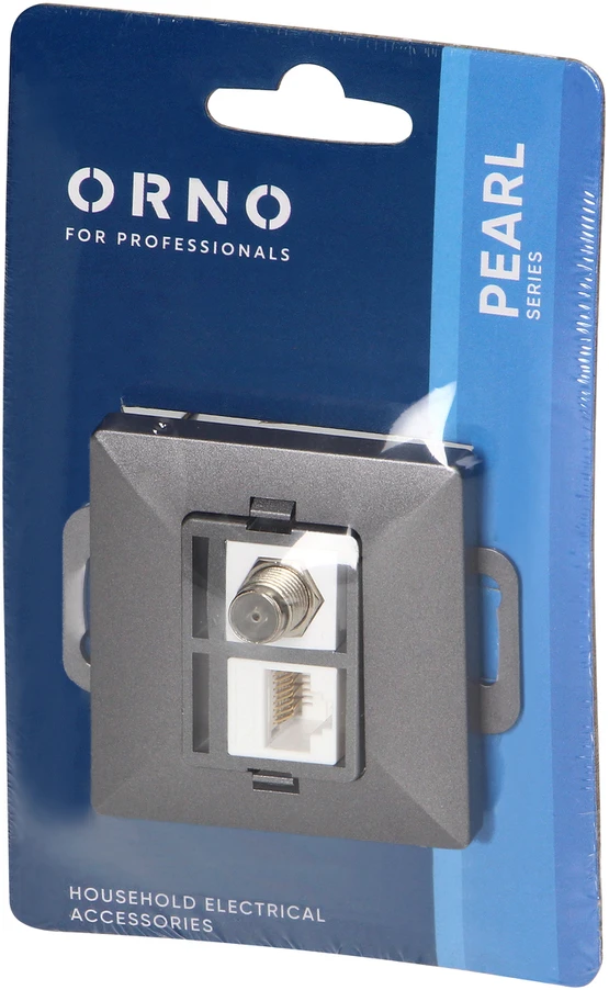 Gniazdo Antracito spalvos F tipo ir RJ45 Cat6 lizdas