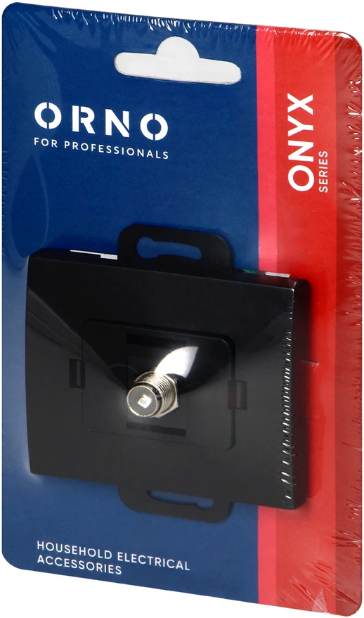 Gniazdo Lizdas Viengubas F tipo lizdas, Onyx, TV/FF/O1, juodas
