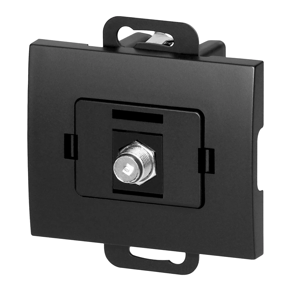 Gniazdo Lizdas Viengubas F tipo lizdas, Onyx, TV/FF/O1, juodas