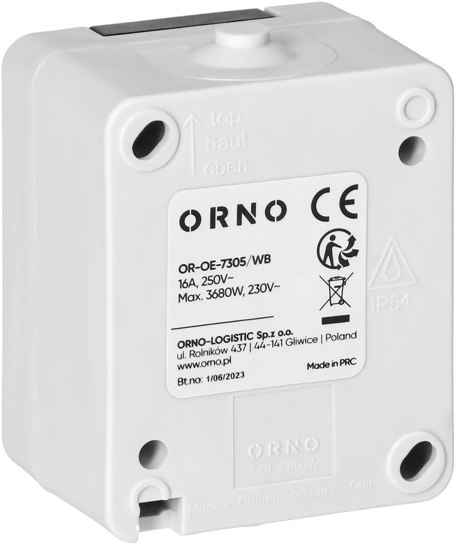 Orno Lizdas Viengubas lizdas 2P+Z AQUATIC MINI IP 54, baltas ir juodas