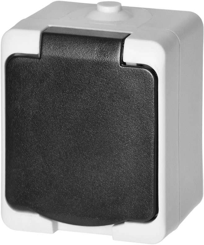 Orno Lizdas Viengubas lizdas 2P+Z Schuko AQUATIC MINI IP 54 baltas ir juodas