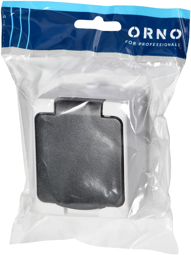 Orno Lizdas Viengubas lizdas 2P+Z Schuko AQUATIC MINI IP 54 baltas ir juodas