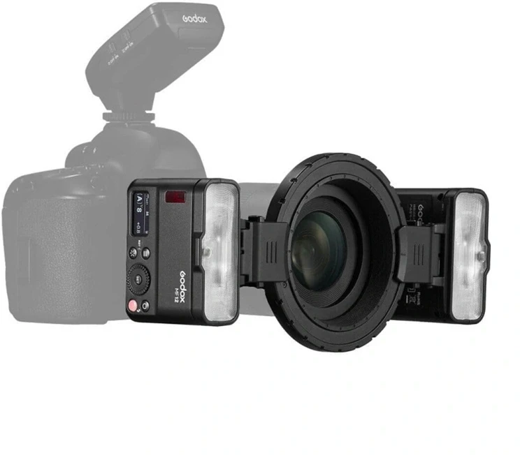 „Godox Macro Ring Flash“ dviejų lempučių rinkinys MF 12