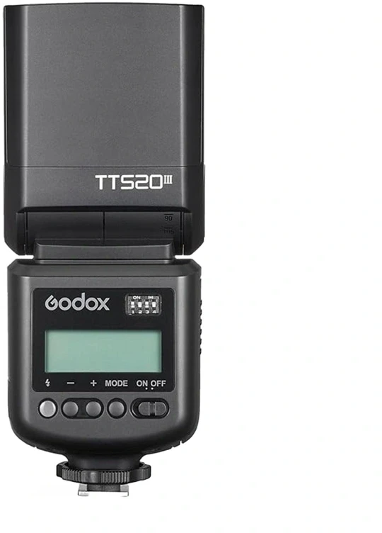 Fotoaparato blykstė - Godox TT520III LCD, reguliuojama galia, sukamoji galva