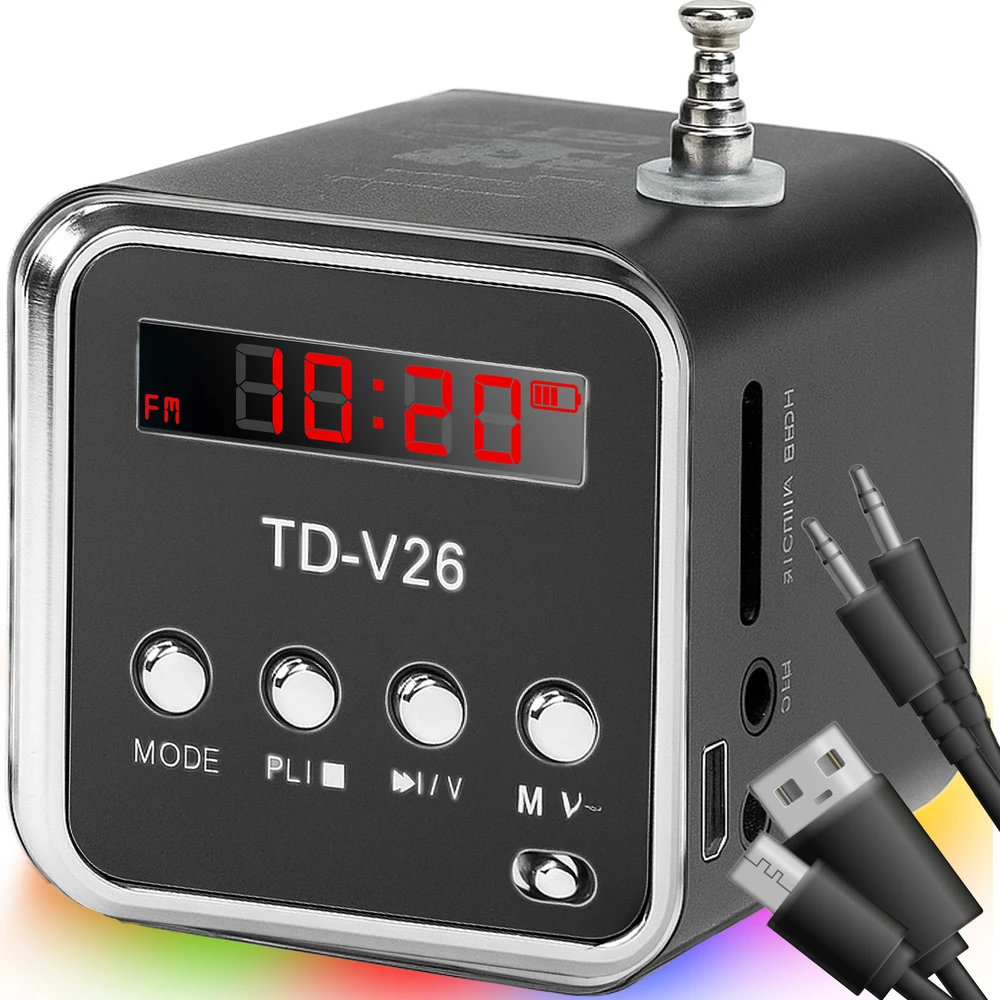 Głośnik Garsiakalbis Belaidis nešiojamas mini FM radijas LED garsiakalbis -E249