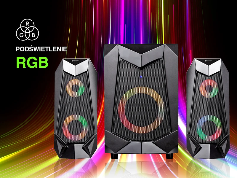 Kompiuterio kolonėlės TRACER 2+1 Hi-Cube RGB Flow BT garsiakalbiai